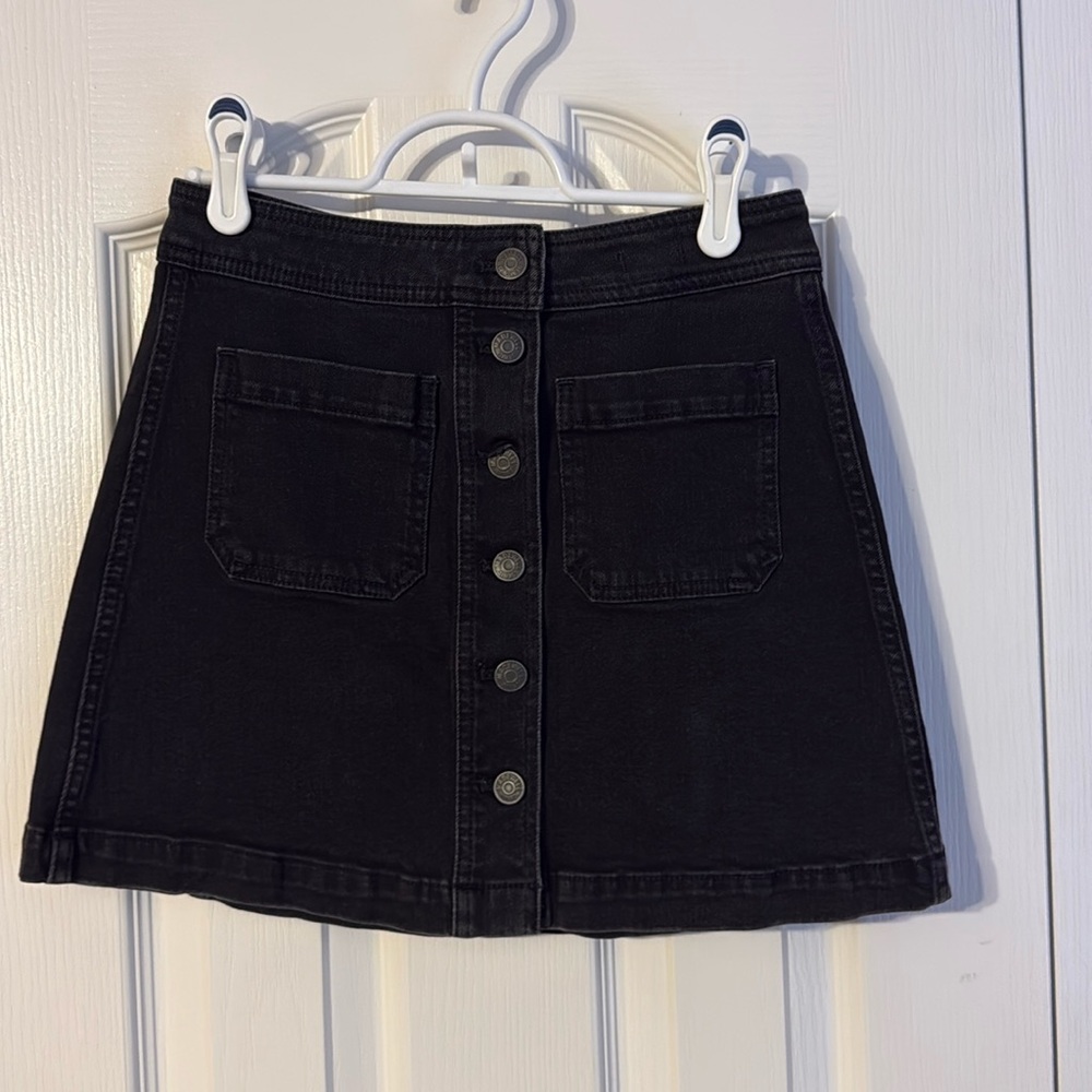 Madewell A-Line Denim Button-Up Skirt, size 00